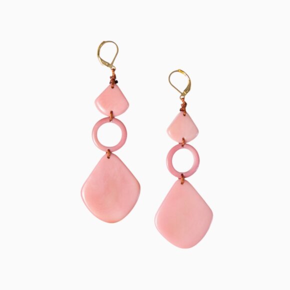 172 TAGUA Shades of Pink Estela Earrings Sustainable Vegan Ivory Tagua N… - Picture 1 of 1
